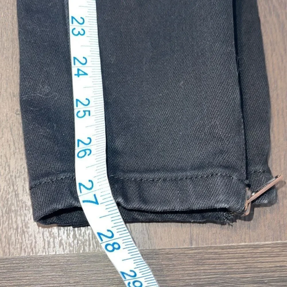 Free People Womens Levon Side Zipper Skinny Jeans Stretch Denim Black Size 25‎